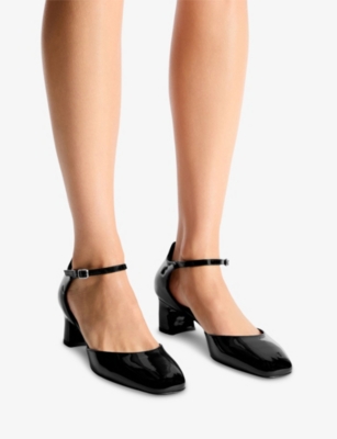 JIMMY CHOO: Pixie 45 Patent-Leather Block Heels