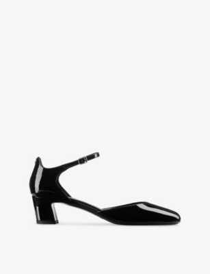 JIMMY CHOO: Pixie 45 Patent-Leather Block Heels