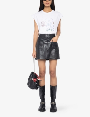 Zadig & Voltaire Womens White Cloe Rhinestone-embellished Cotton-jersey Tank Top In White