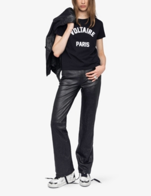 Zadig & Voltaire Alys Voltaire Paris Cotton Graphic T-shirt In Black