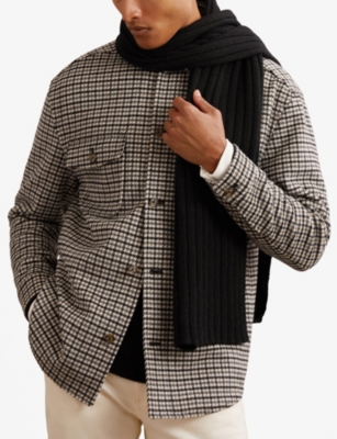 REISS: Ribbed Knitted Scarf