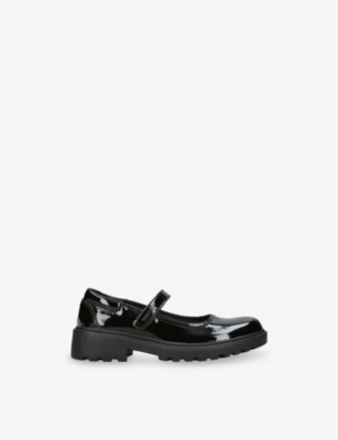 Geox Black Kids' Casey Girl Patent Shoes Eur 34 / 2 Uk