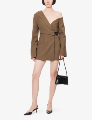 Sir Womens Chocolate Marle Sartoria Tailored Woven Mini Dress In Brown