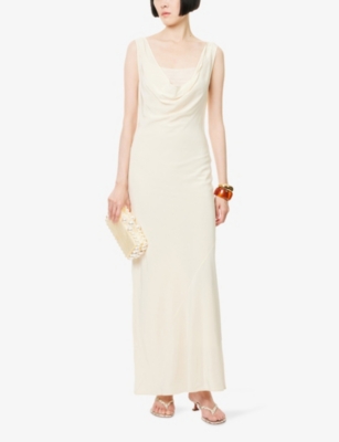 Sir Womens Cream Piero Layered Silk Midi Dress In White