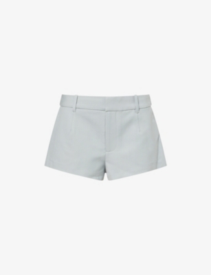 Sir Womens Storm High-rise Regular-fit Stretch-wool Blend Short In Gray