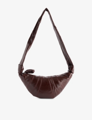 Lemaire Womens Chocolate Fondant Medium Croissant Leather Shoulder Bag In Brown