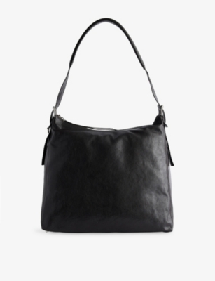 Lemaire Womens Dark Chocolate Belted Leather Hobo Bag In Brown