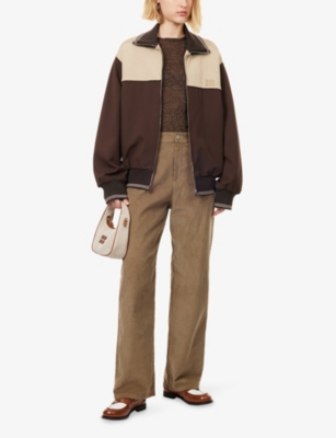 MIU MIU: Contrast-Panels Relaxed-Fit Stretch-Woven Jacket