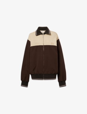 MIU MIU: Contrast-Panels Relaxed-Fit Stretch-Woven Jacket