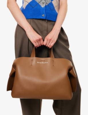 Acne Studios Womens Camel Brown Musubi Leather Tote Bag In Brown