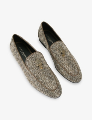 KURT GEIGER LONDON: Hugh Herringbone Woven Loafers