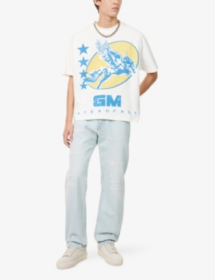 Godmade Mens Steadfast Graphic-print Cotton T-shirt White Xl
