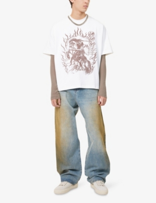 Godmade Mens Nothing Is Given Graphic-print Cotton T-shirt White