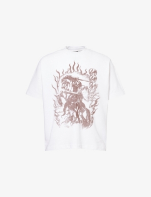 Godmade Mens Nothing Is Given Graphic-print Cotton T-shirt White