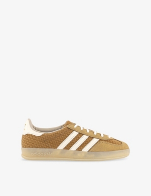 ADIDAS: Gazelle Indoor Textured Woven and Suede Low-Top Trainers