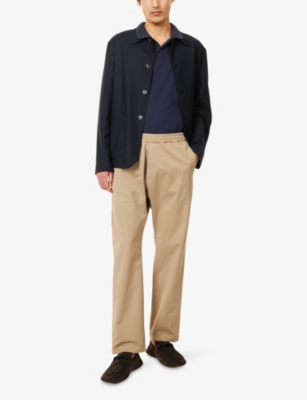Barena Venezia Mens Tan Bativoga Straight-leg Cotton Trousers In Brown