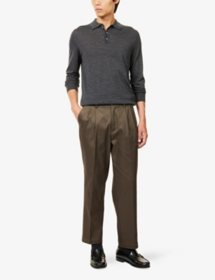 Barena Venezia Mens Grigio Pevaron Polo-collar Wool Jumper In Gray