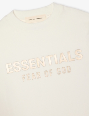 Essentials Logo-printed Short-sleeve Cotton T-shirt 2-12 Years Cloud White In White