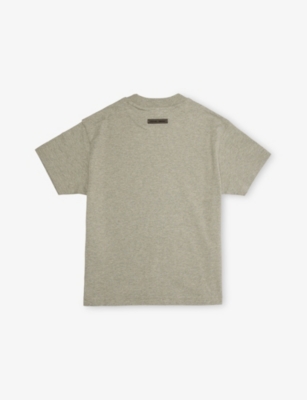 Essentials Concrete Heather Classic Logo Cotton T-shirt 2- In Gray