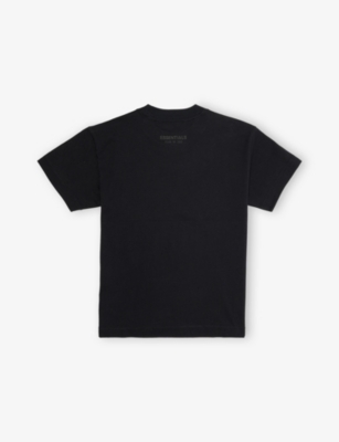 Essentials Jet Black Essential Logo Cotton T-shirt In Black