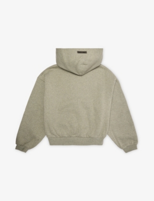 Essentials Concrete Heather Logo Kangaroo-pocket Cotton-blend Hoodie 2-12 In Green