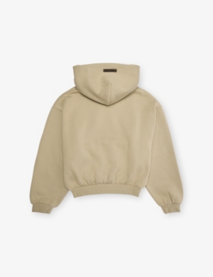 Essentials Logo-print Fleece-lined Cotton-jersey Hoody 2-12 Years Heather Ston In Neutral
