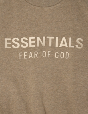 Essentials Mbossed-branding Crewneck Cotton-blend Sweatshirt 2-12 Years Homestead Heath In Brown