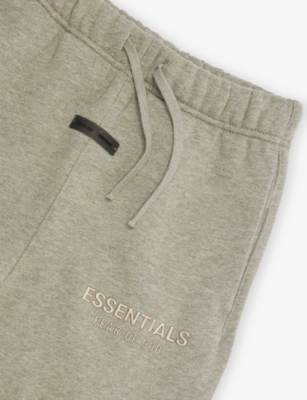 Essentials Concrete Heather Classic Straight-leg Cotton-blend Jogging Bottoms 2-12 In Neutral