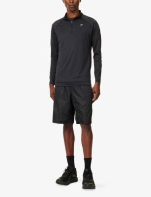 Gymshark Mens Black Performance Quarter Zip Stretch-woven Top Xl In Black