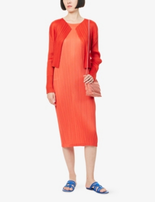 PLEATS PLEASE ISSEY MIYAKE: Monthly Colors: July Long-Sleeves Knitted Cardigan