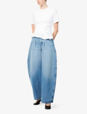 LOEWE: Twisted Short-Sleeves Cotton-Jersey Top