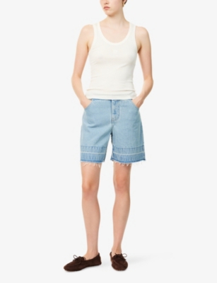 LOEWE: Anagram Sleeveless Silk Top