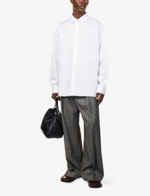 Loewe Mens White Anagram Long-sleeve-cotton Shirt In Animal Print