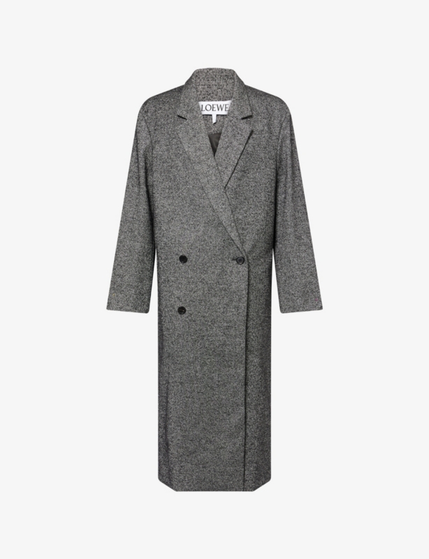 Checked Single-Breasted Cotton-Wool Blend Coat