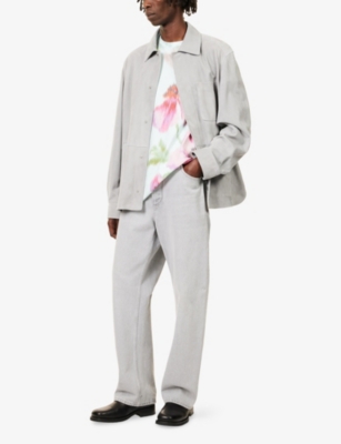 LOEWE: Curved-Hem Relaxed-Fit Suede Overshirt