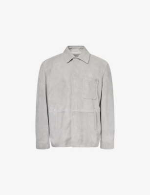 LOEWE: Curved-Hem Relaxed-Fit Suede Overshirt