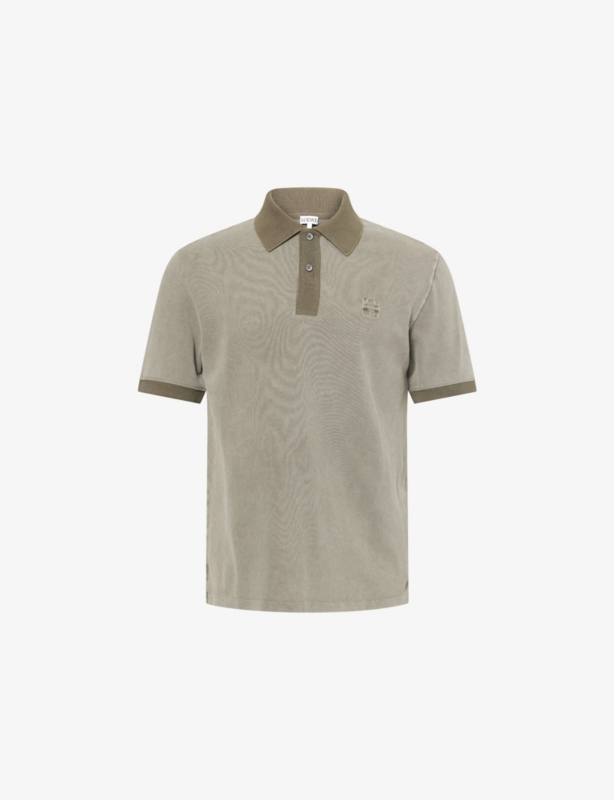 Striped Long-Sleeve Cotton Polo Shirt