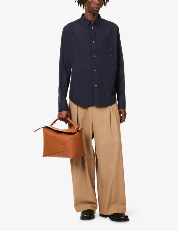 Long-Sleeves Regular-Fit Cotton-Poplin Shirt