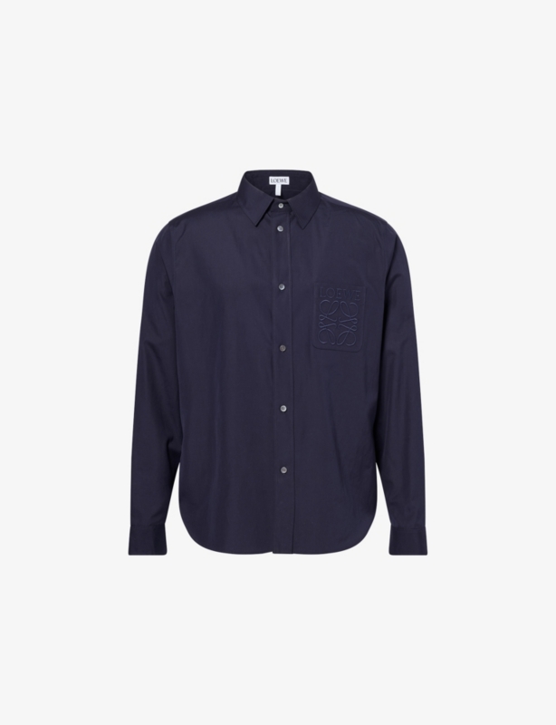 Long-Sleeves Regular-Fit Cotton-Poplin Shirt