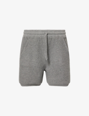 LOEWE: Branded-Waistband Drawstring Wool-Blend Shorts