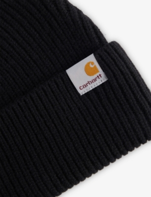 Carhartt Mens Black Gabe Wool And Cashmere Beanie In Black