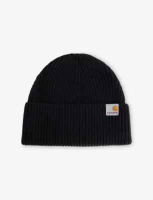 Carhartt Mens Black Gabe Wool And Cashmere Beanie In Black