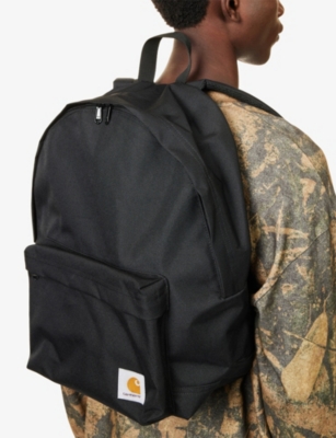 Carhartt Mens Black Jake Branded Canvas Backpack In Black