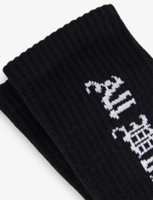 Carhartt Mens Black No Play Printed Stretch-cotton Blend Socks In Black
