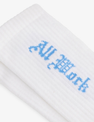 Carhartt Mens White No Play Printed Stretch-cotton Blend Socks In White