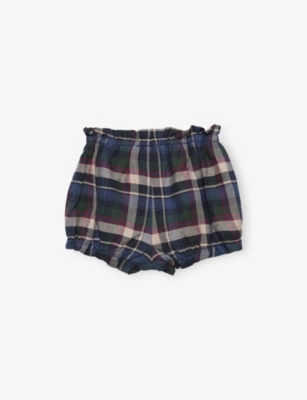 Trotters Multi Tartan Corinne Tartan Cotton Bloomers 3-24 In Brown