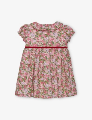 TROTTERS: Hedgerow Willow-Print Cotton Dress 3-24 Months