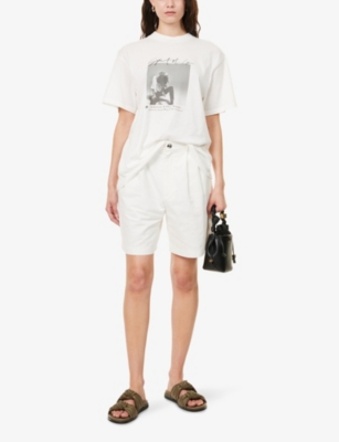Anine Bing Womens Ivory Ashton Relaxed-fit Cotton-jersey T-shirt Xs In White