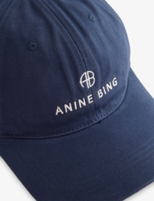 Anine Bing Womens Washed Navy Jeremy Cotton Baseball Cap In Blue