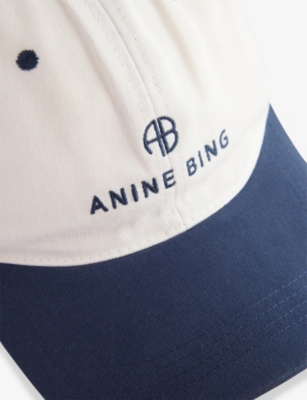 Anine Bing Womens Ivory And Navy Jeremy Baseball Cap